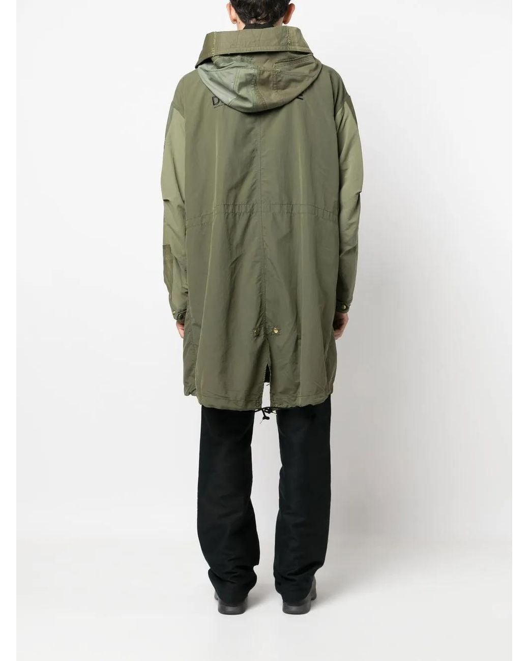Children of the discordance Green Drawstring-Hood Parka Coat for men