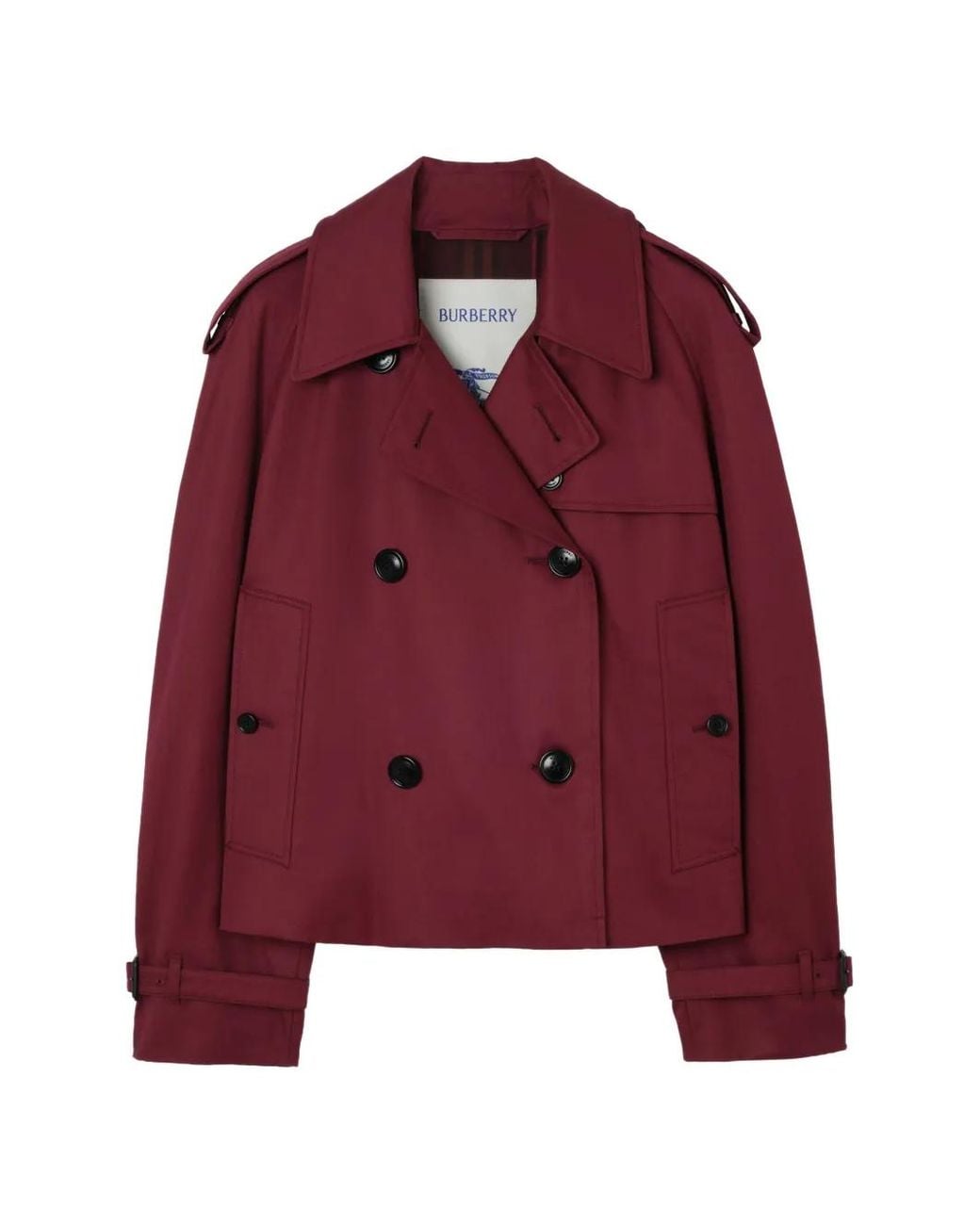 Burberry Red Cropped Mayfair Trench Jacket