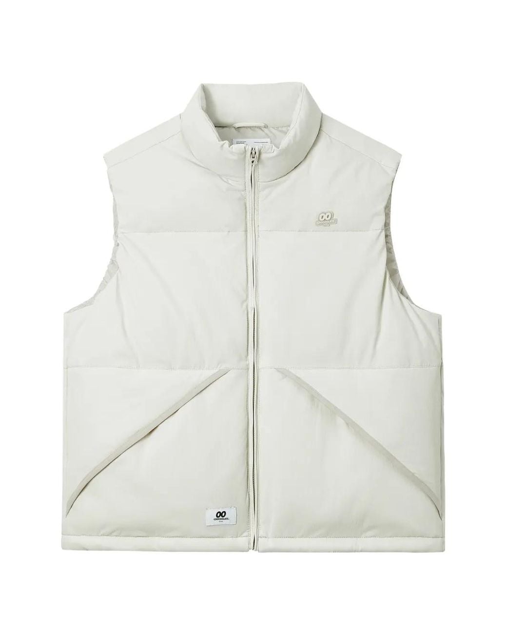Chocoolate White Logo-Patch Padded Gilet for men