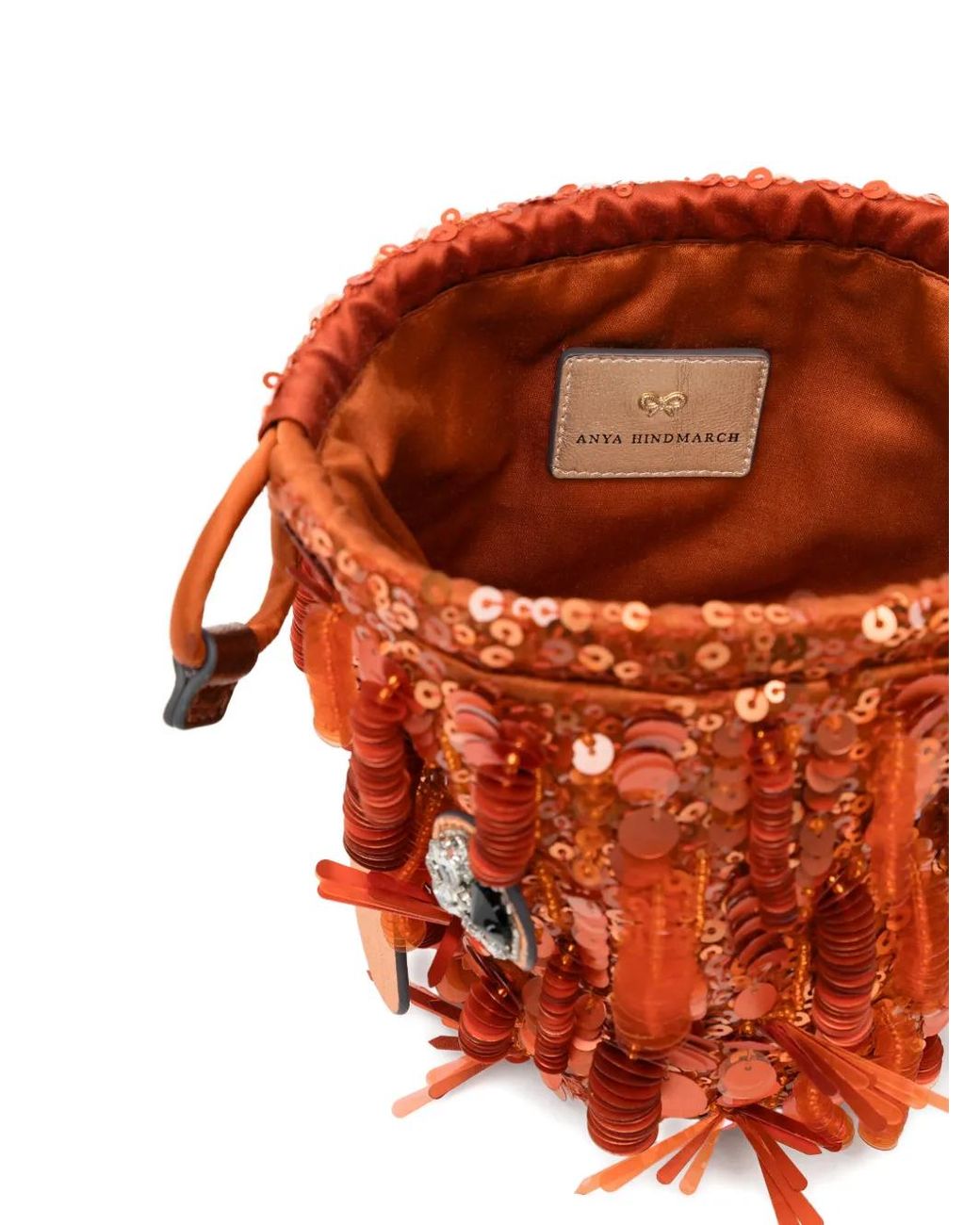 Anya Hindmarch Red Sequin-Embellished Crystal-Detail Crossbody Bag