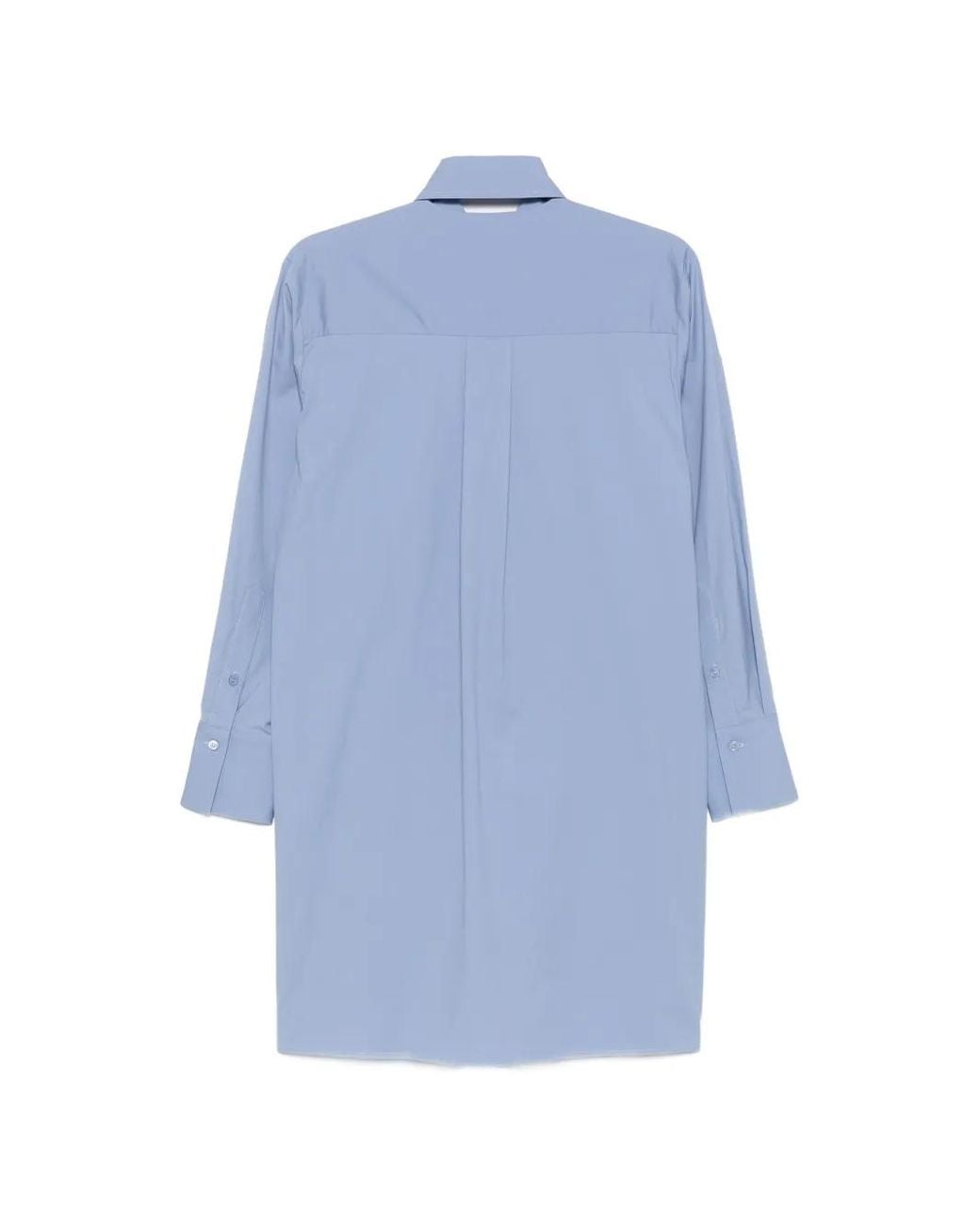 Semicouture Blue Chemise Plissée À Boutonnière