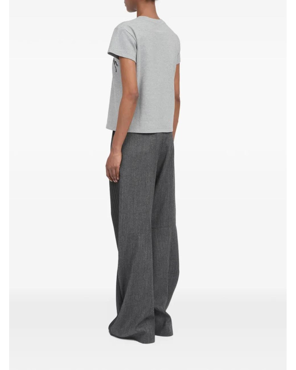 MM6 by Maison Margiela Gray Graphic-Print T-Shirt