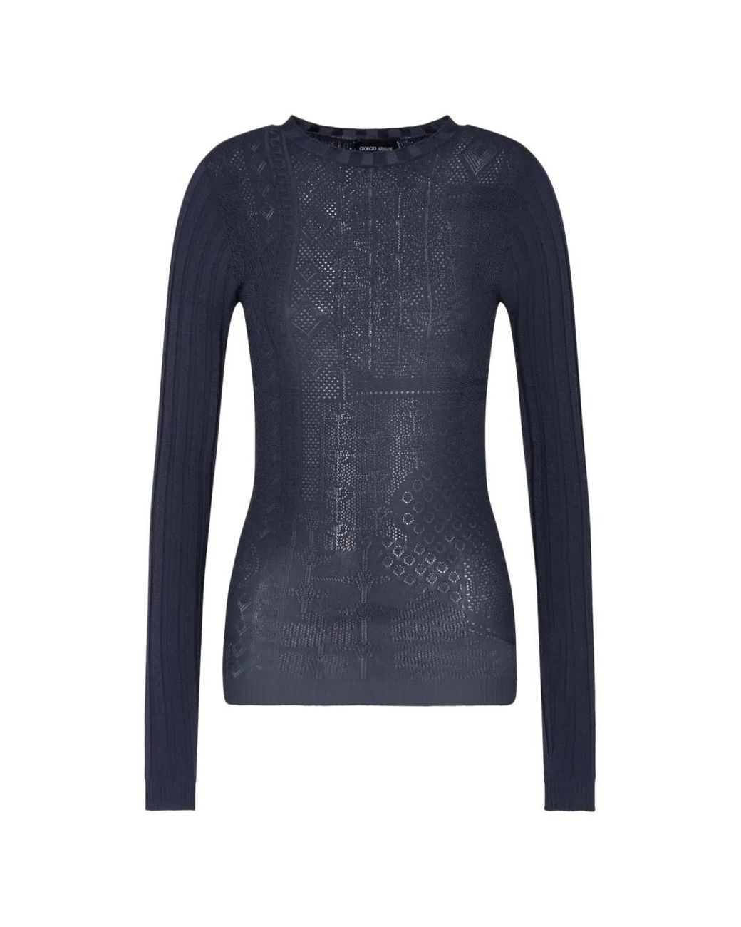 Giorgio Armani Blue Long-Sleeve Sweater