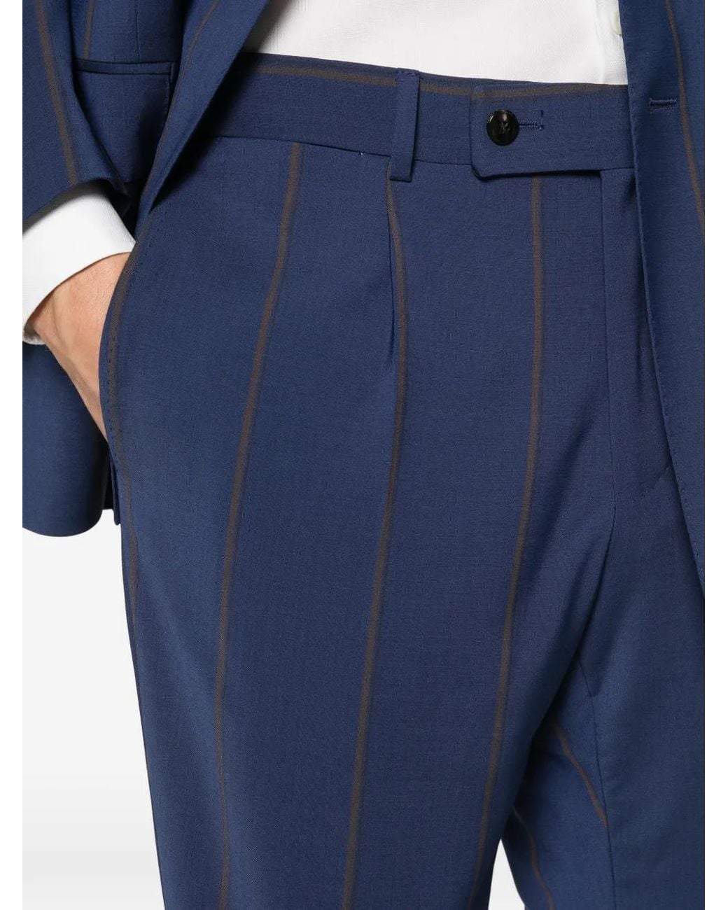 Gabriele Pasini Blue Striped Double-Breasted Suit for men