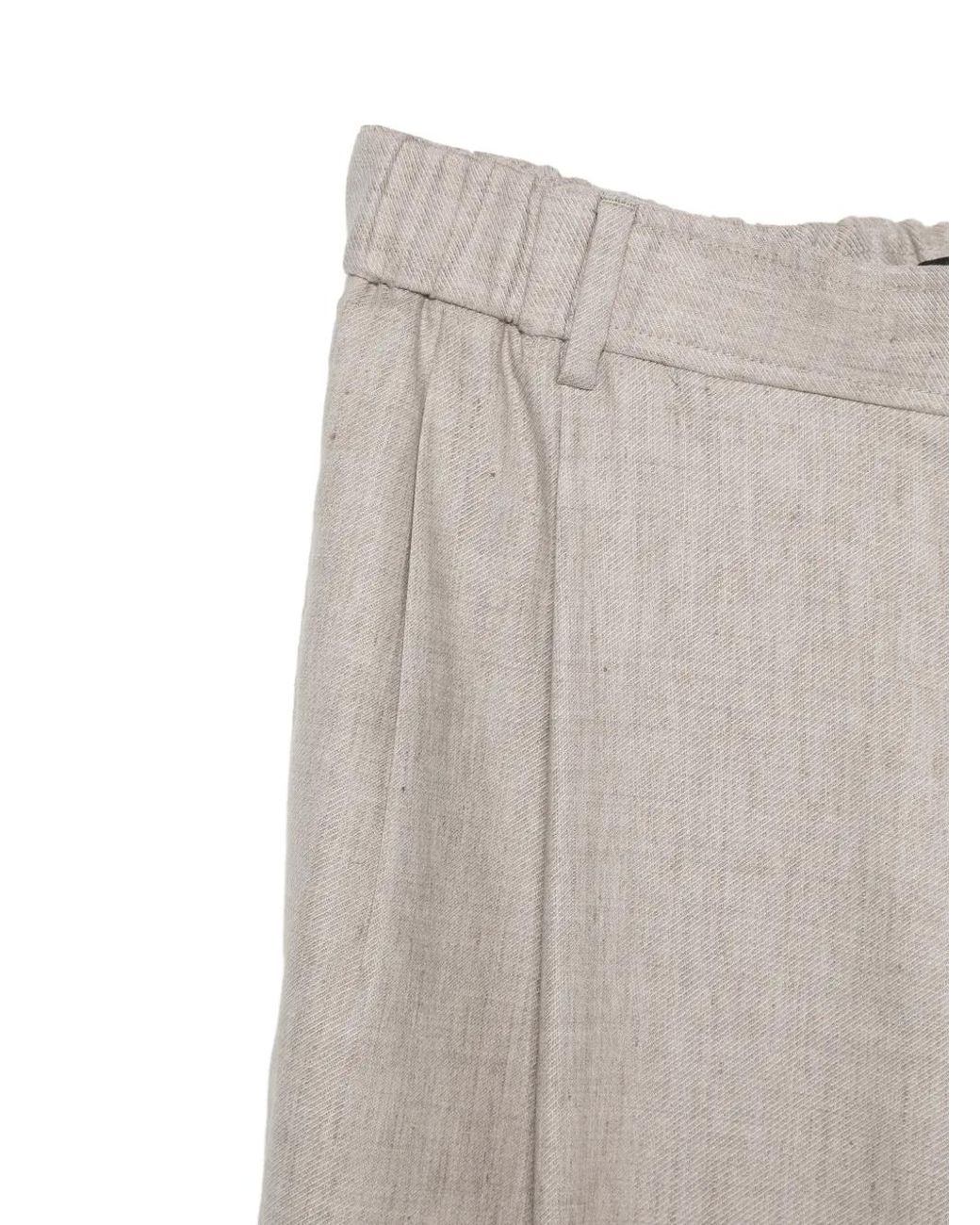 Brioni Gray Pleated Trousers for men