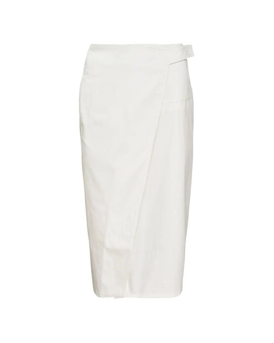 Club21 White Camille Wrap Midi Skirt
