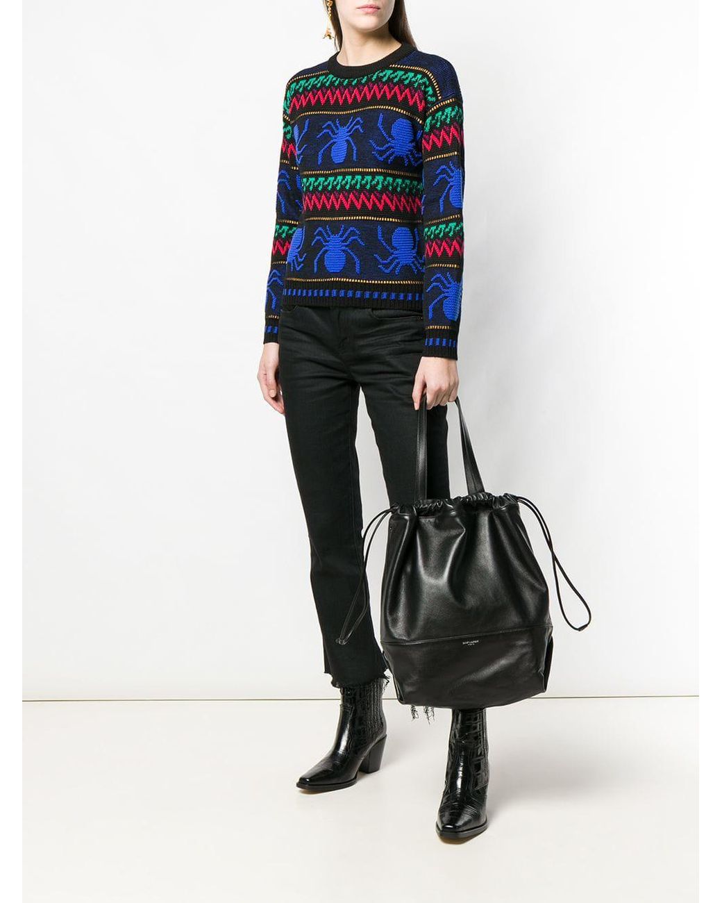 saint laurent teddy drawstring bucket bag