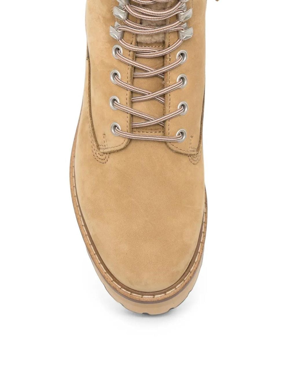 Woolrich Natural Shearling-Lined Platform Ankle Boots
