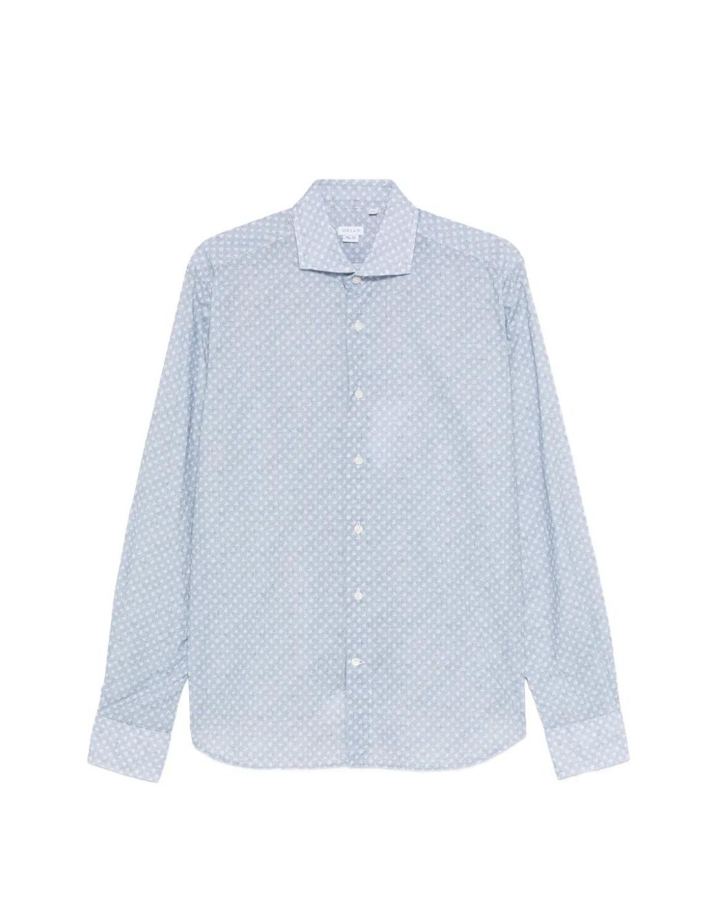 Orian Blue Floral-Print Shirt for men