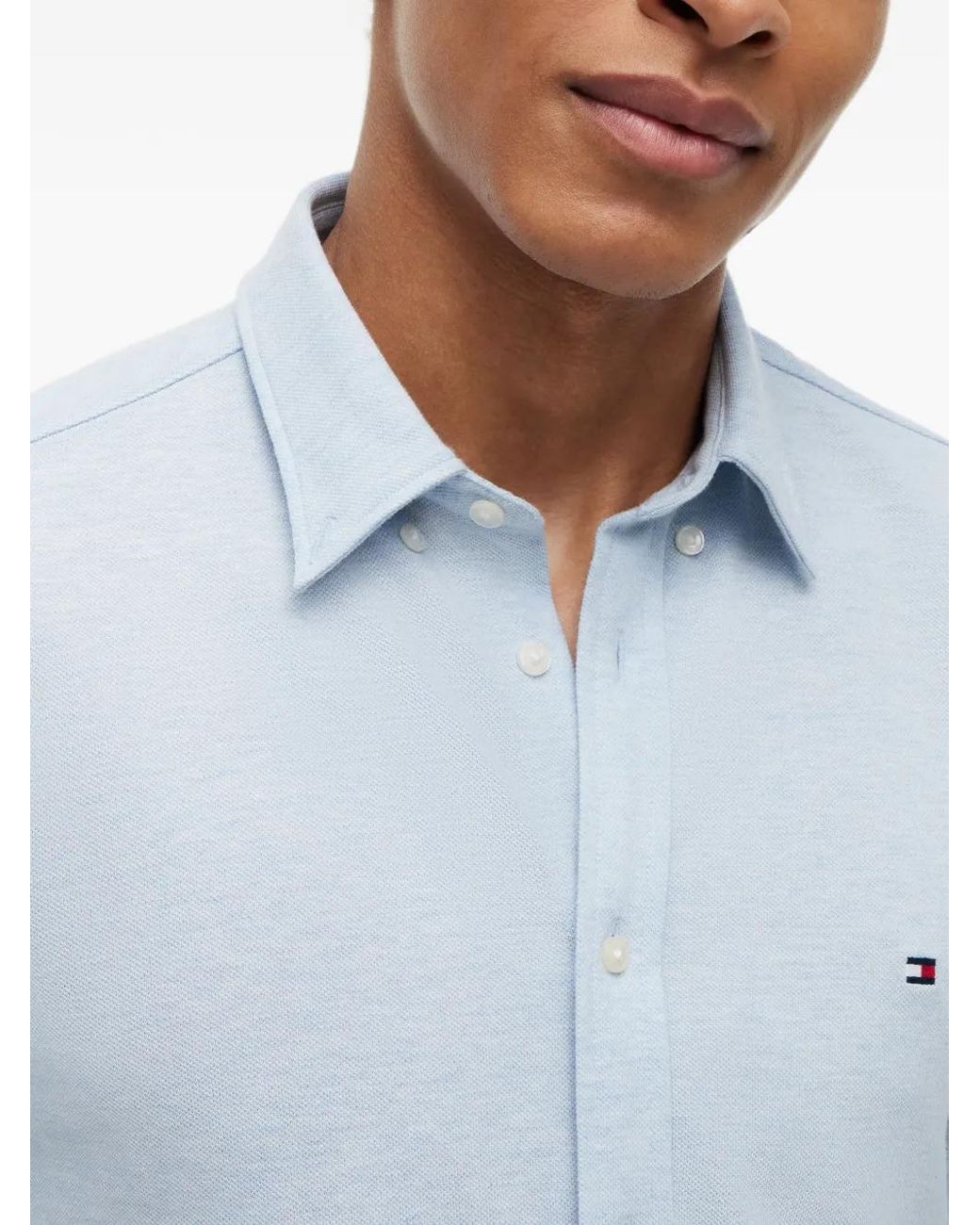 Tommy Hilfiger Blue Button-Down Long-Sleeve Shirt for men