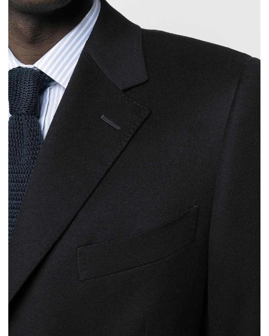 Canali Black Single-Breasted Tailored Coat for men