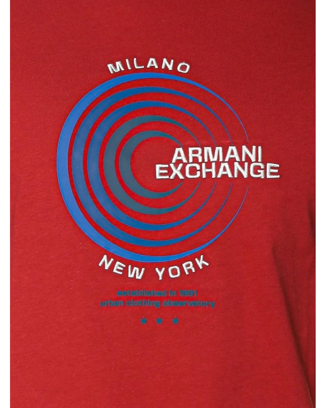 ARMANI EXCHANGE Red Logo-Print Cotton T-Shirt for men