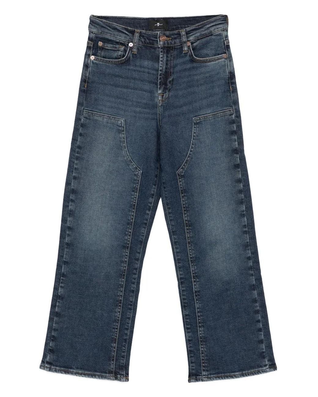 7 For All Mankind Blue Pocket-Detail Jeans