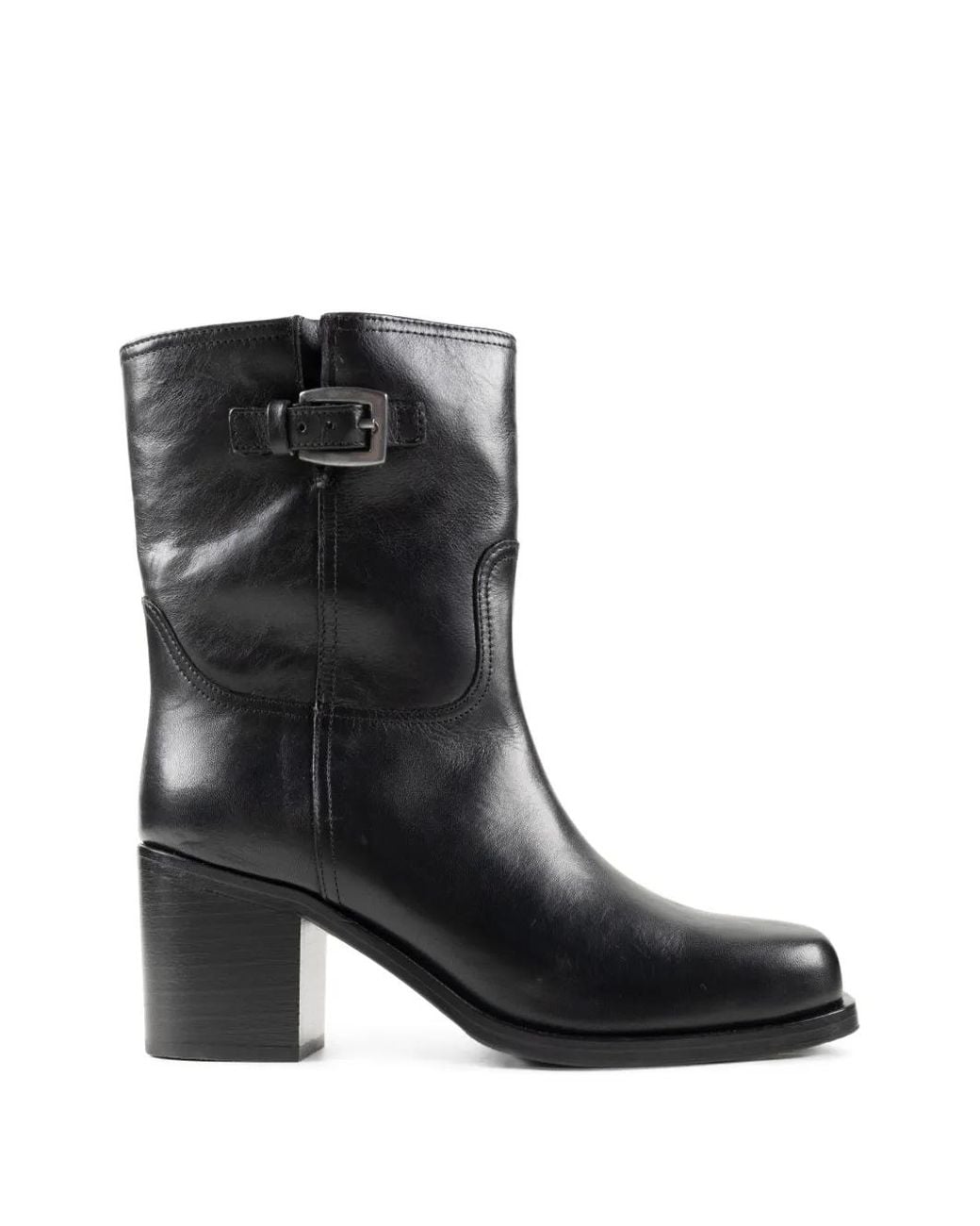 Staud Black Buckle-Detail Block-Heel Boots