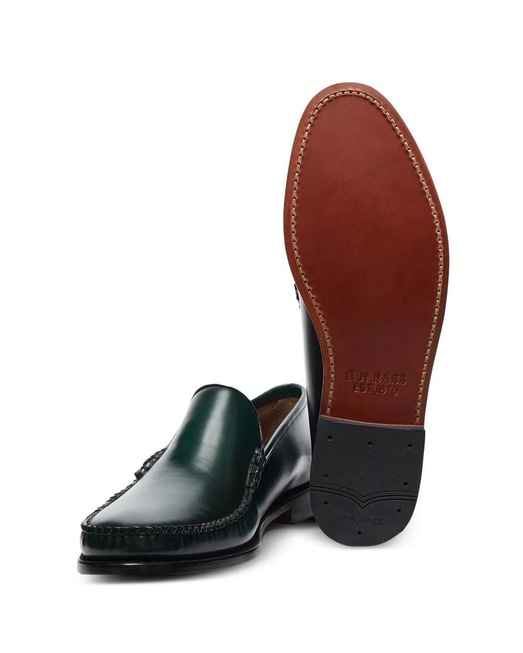 G.H.BASS Green Weejuns Cobra Venetian Loafers for men