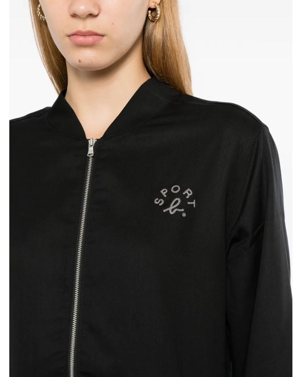 SPORT b. by agnès b. Black Logo-Embroidered Dress
