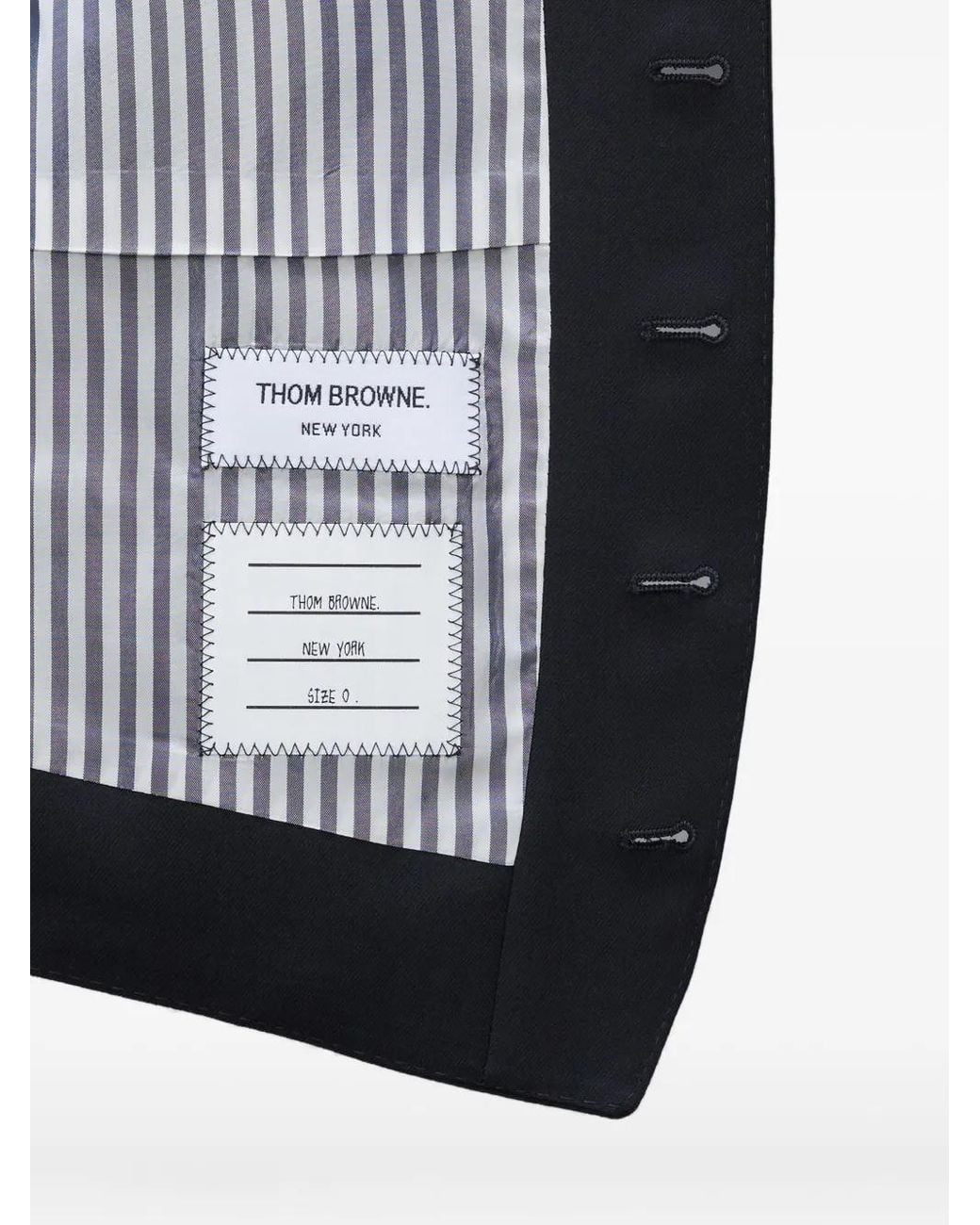 Thom Browne Blue Twill Tipping Classic Vest for men