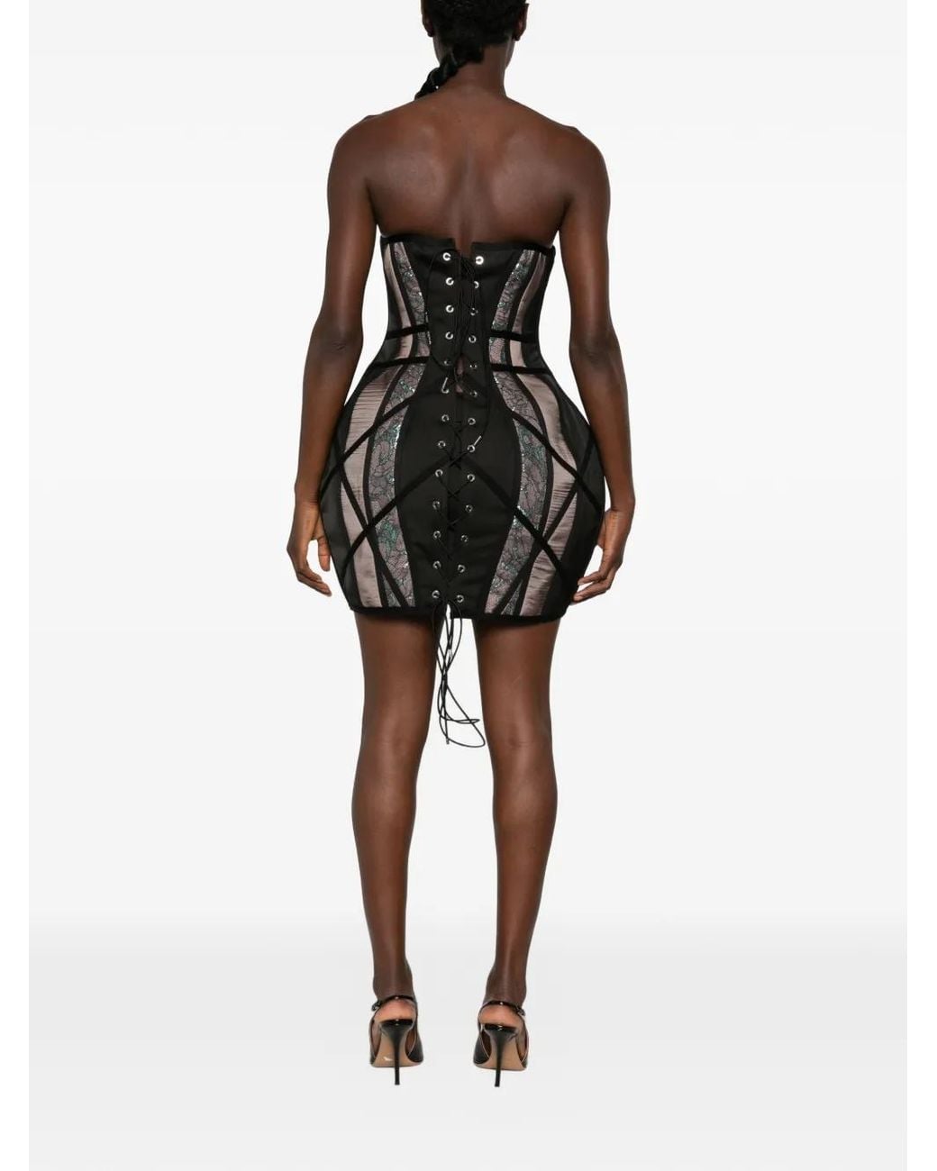 MITILIANE COUTURE Black Chantilly Lace Mini Dress