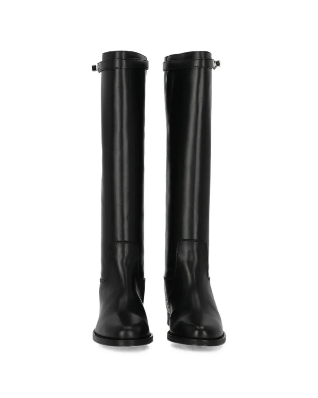 Via Roma 15 Black Leather Knee-High Boots
