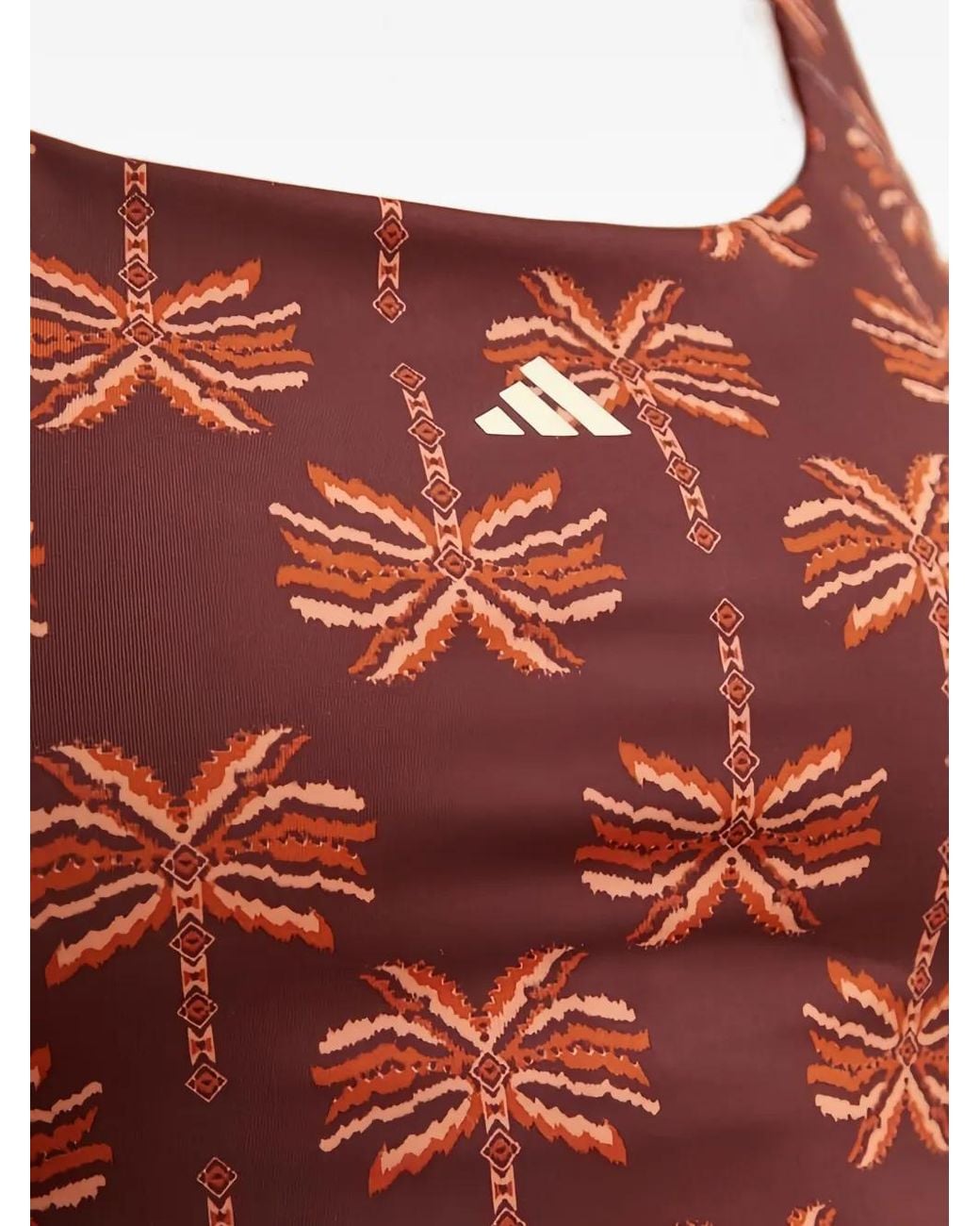 Adidas Red X Farm Rio Palm-Print Sports Bra