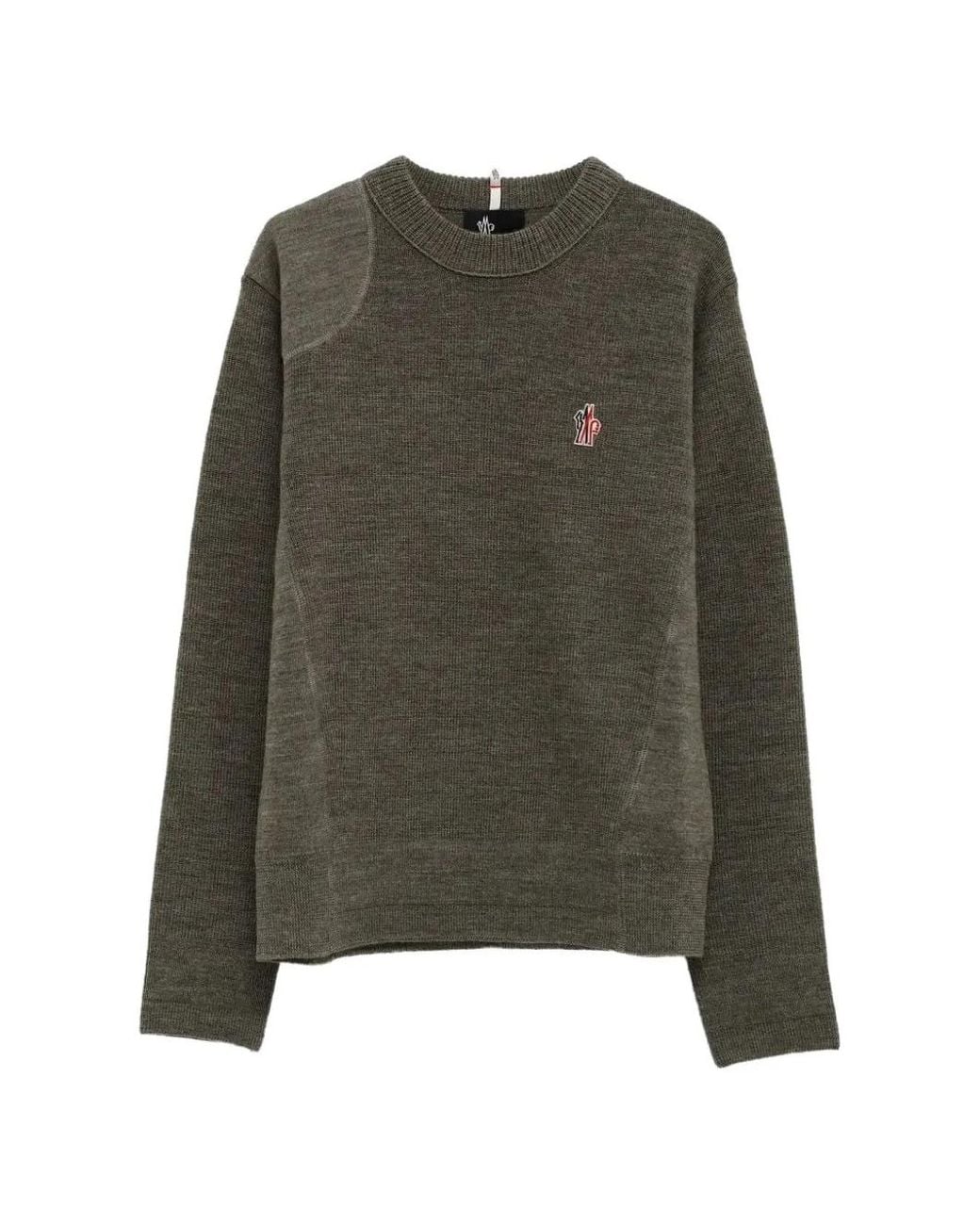 Moncler Green Logo-Patch Sweater for men