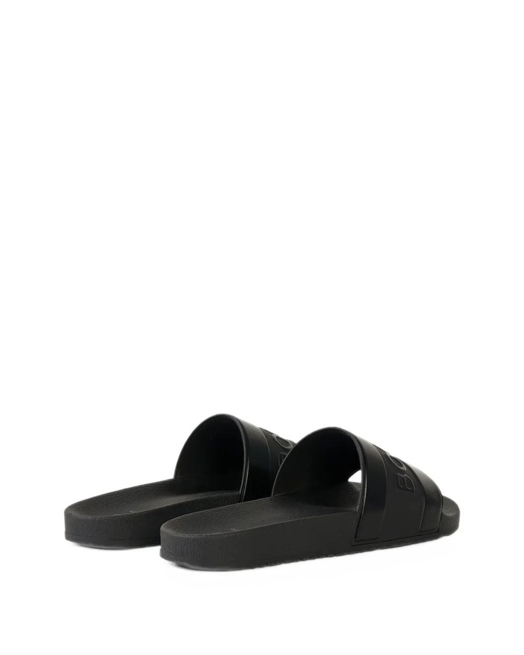 Bogner Black Belize Logo-Embossed Slides for men