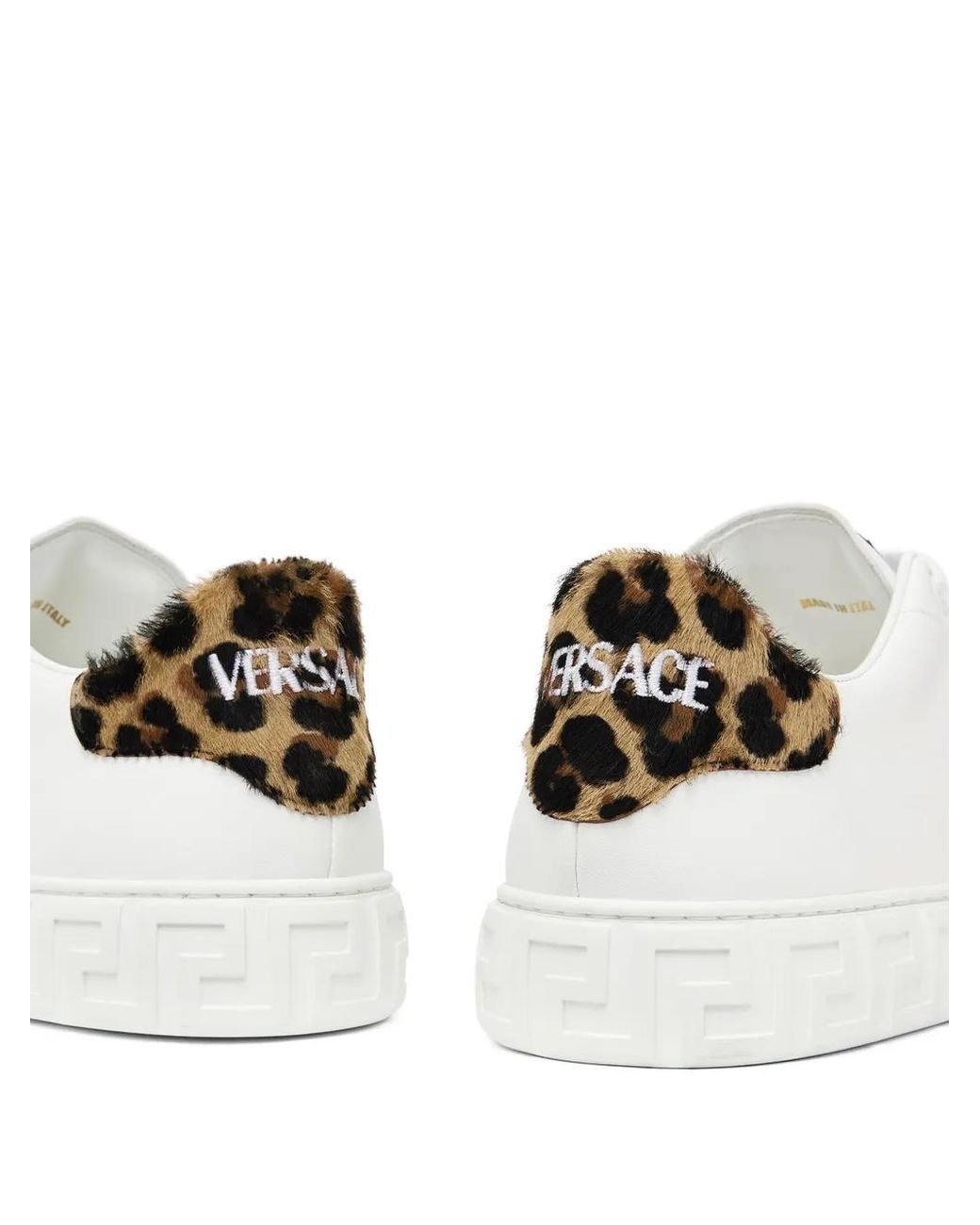 Versace Greca Sneakers Mit Pony-Effekt in White für Herren
