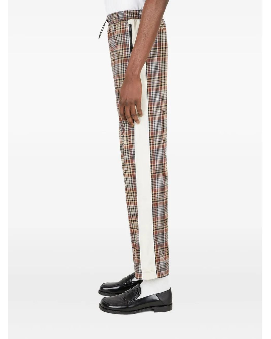 Ahluwalia White Akin Checked Panelled Trousers for men