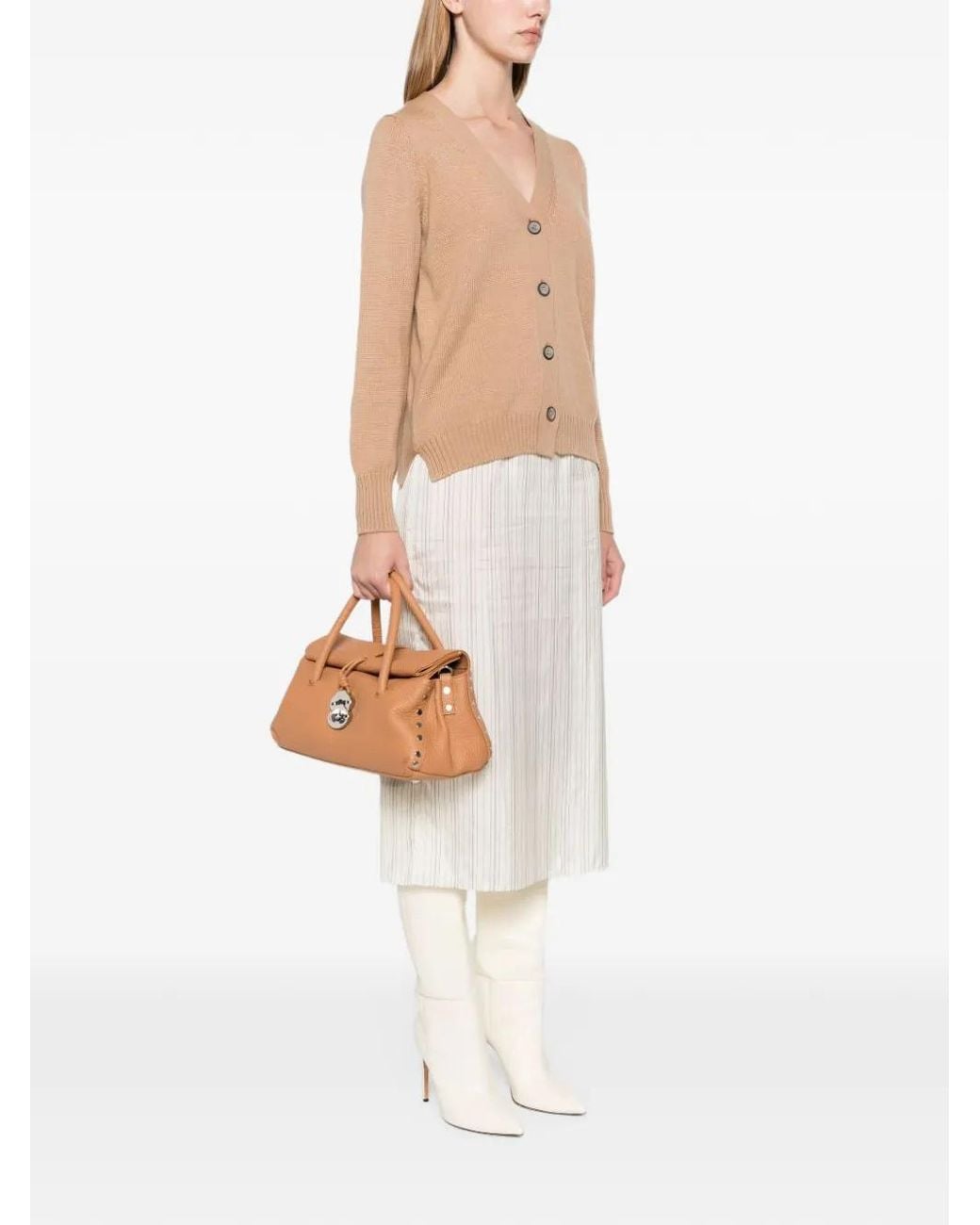 Pebbeld Zanellato Small Dotta Pebbled-Leather Tote Bag in Brown | Lyst