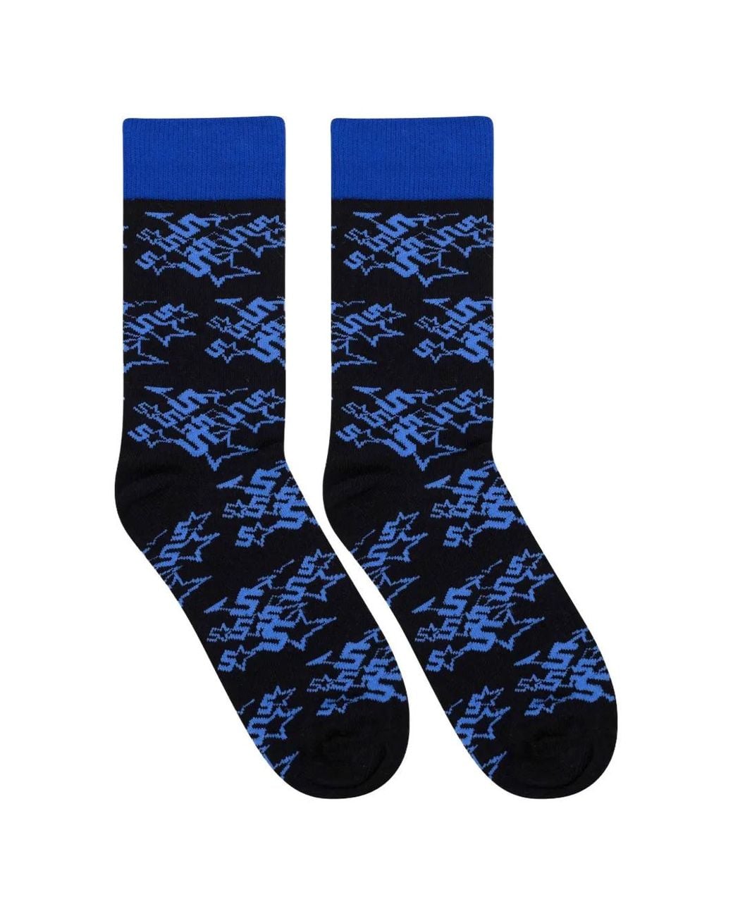 Sp5der Blue Candy Logo-Print Socks for men