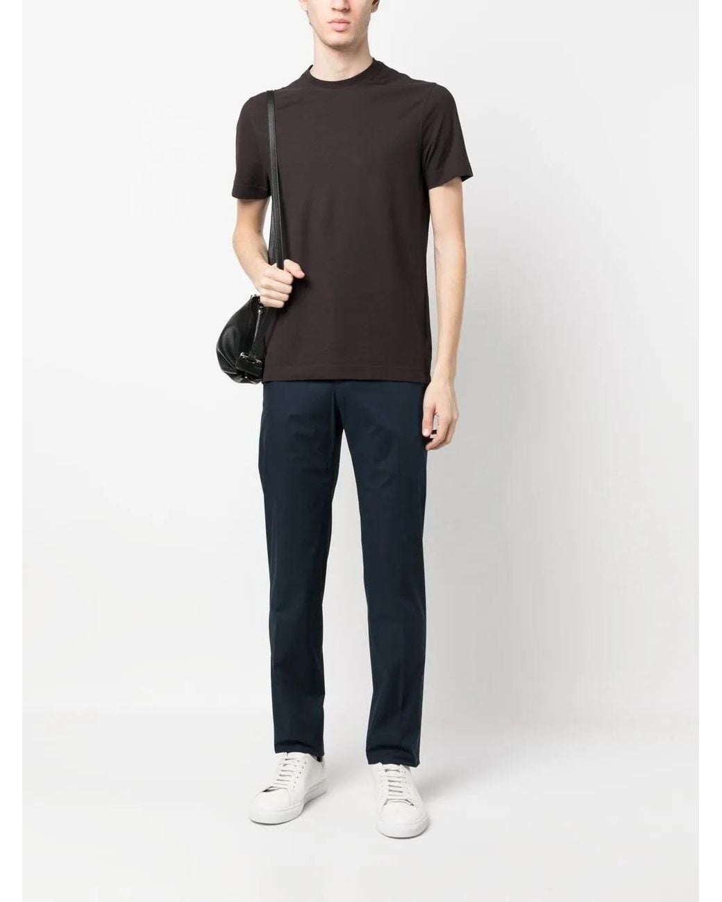 Zanone Black Basic Round-Neck T-Shirt for men