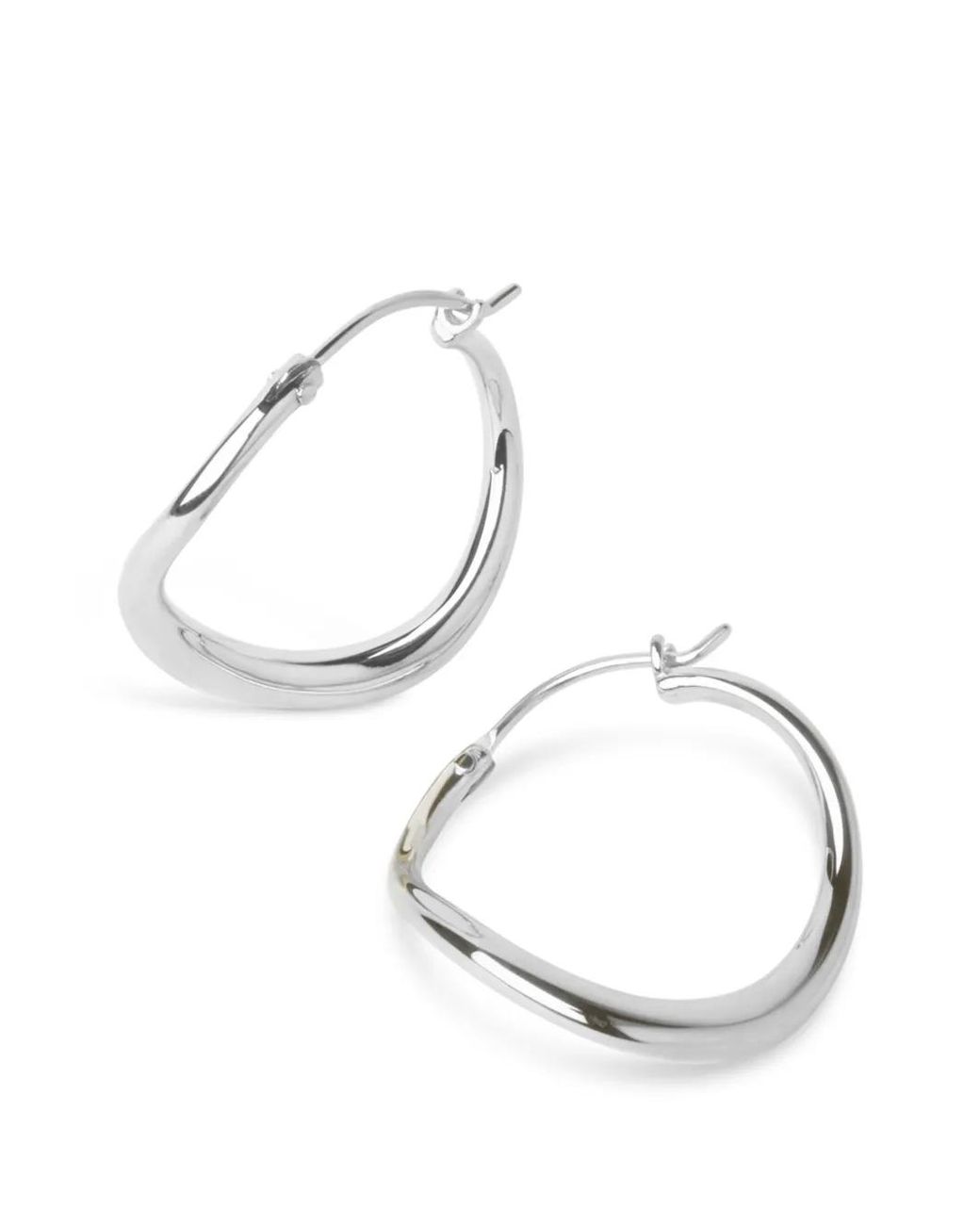 Dinny Hall White Small Wave Twisted Hoop Earrings
