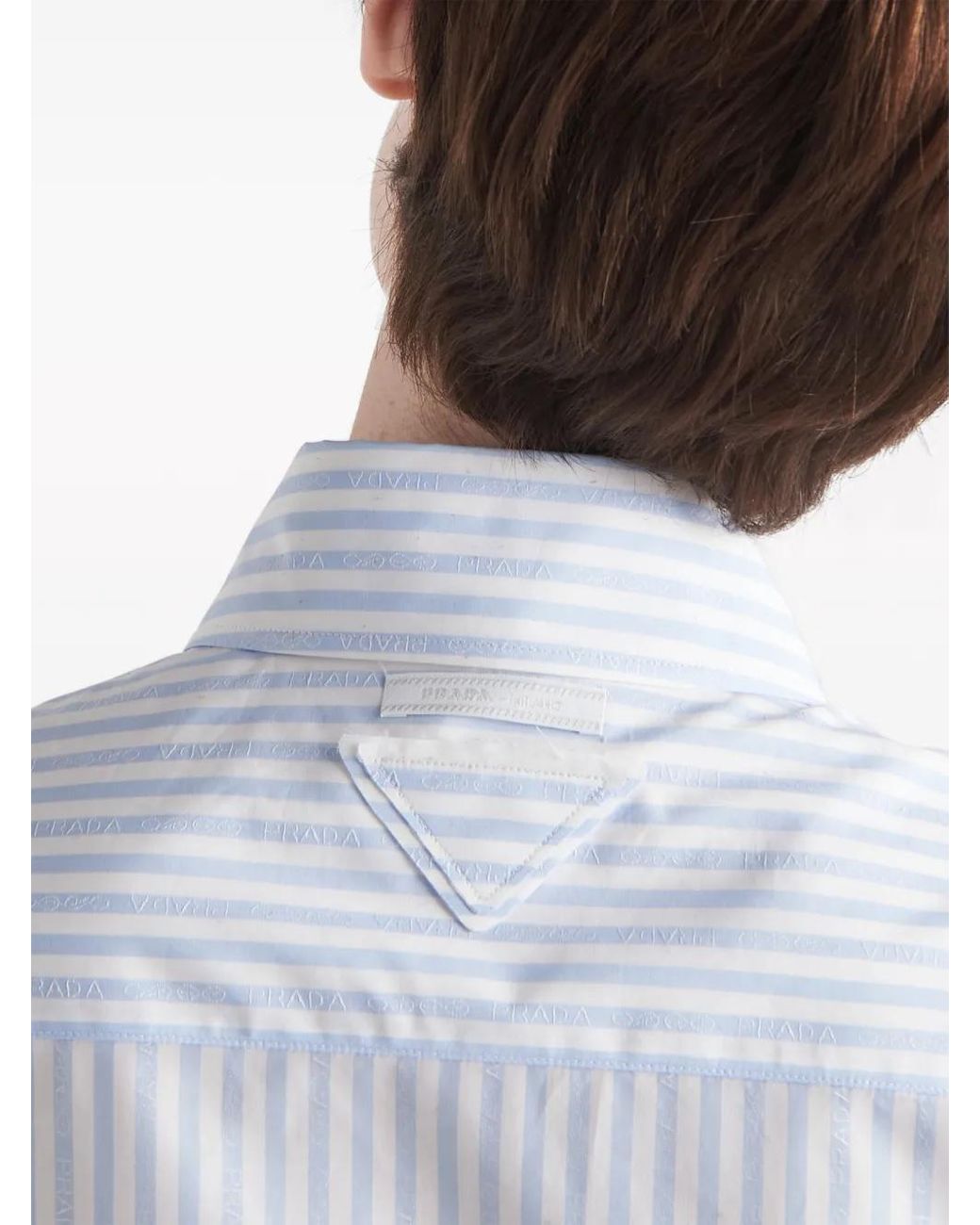 Prada Popeline Blouse Met Jacquard in het White