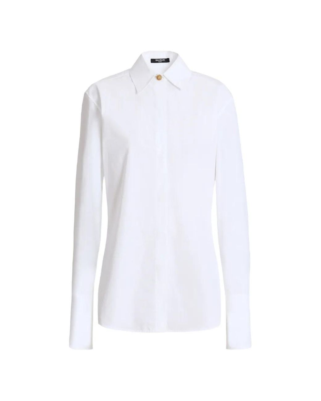 Balmain White Cotton Poplin Shirt