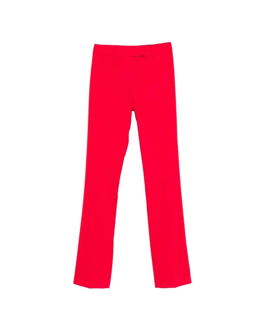 Patrizia Pepe Red Slim Crepe Trousers
