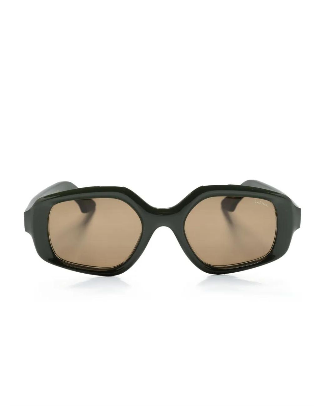 Lapima Green Elisa Geometric-Frame Sunglasses
