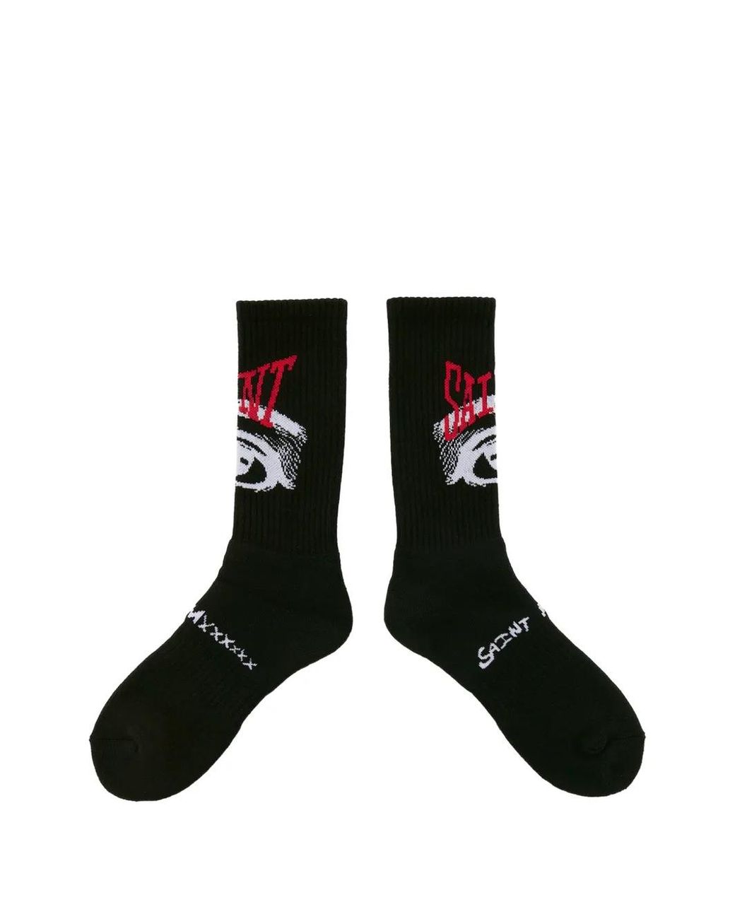 SAINT Mxxxxxx Black Eye-Motif Ribbed Socks