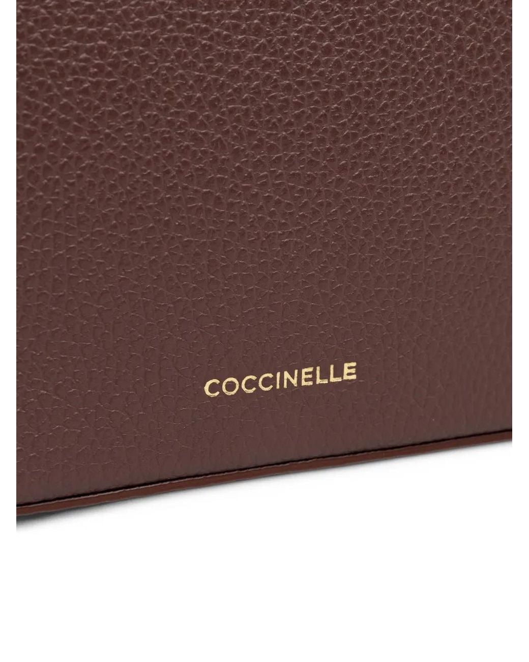 Coccinelle Brown Grained Leather Shoulder Bag