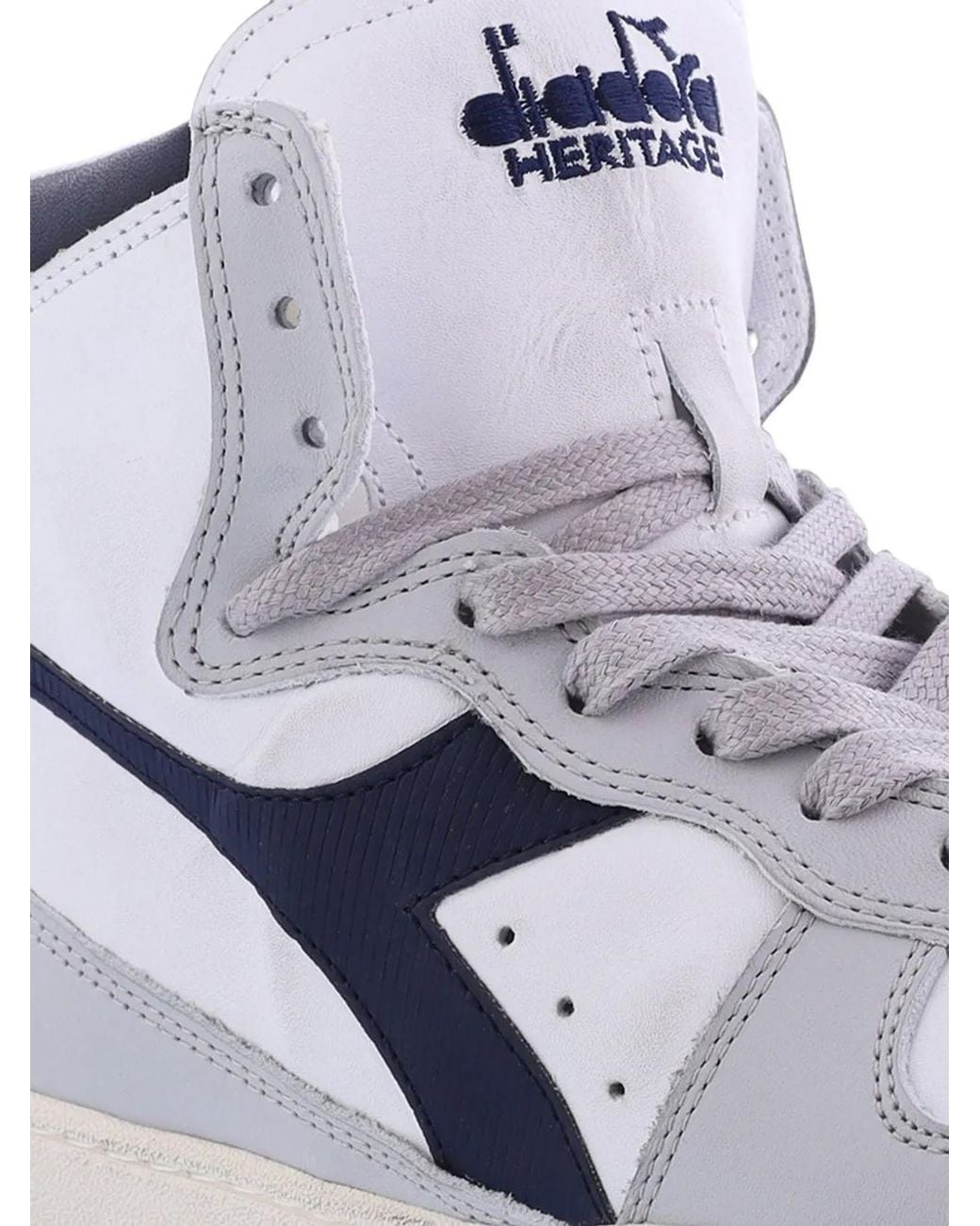 Diadora White Mi Basket High-Top Sneakers