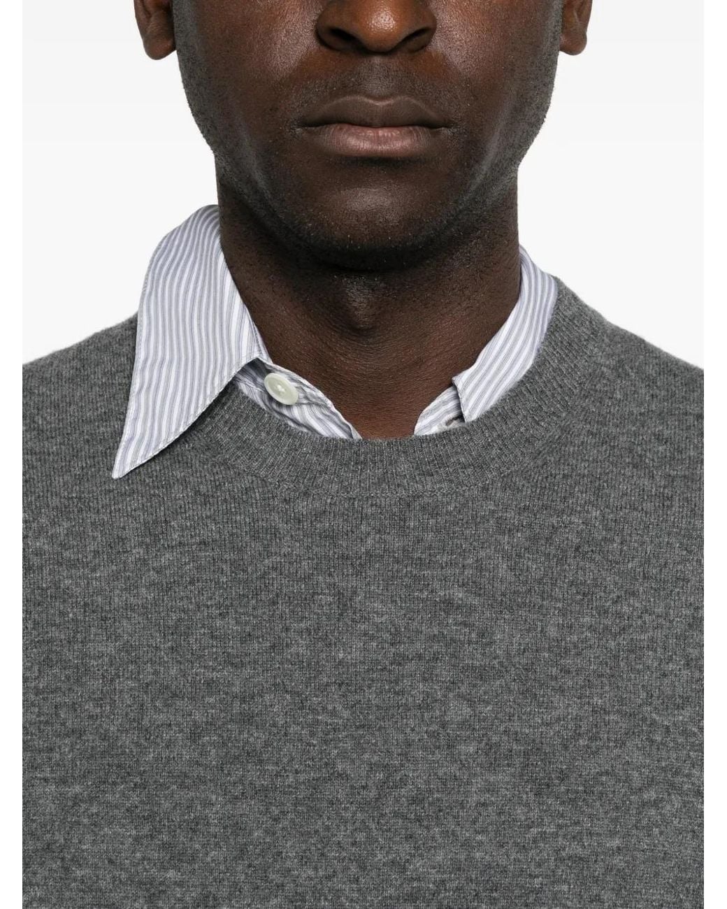Comme des Garçons Gray Colour-Block Wool Sweater for men