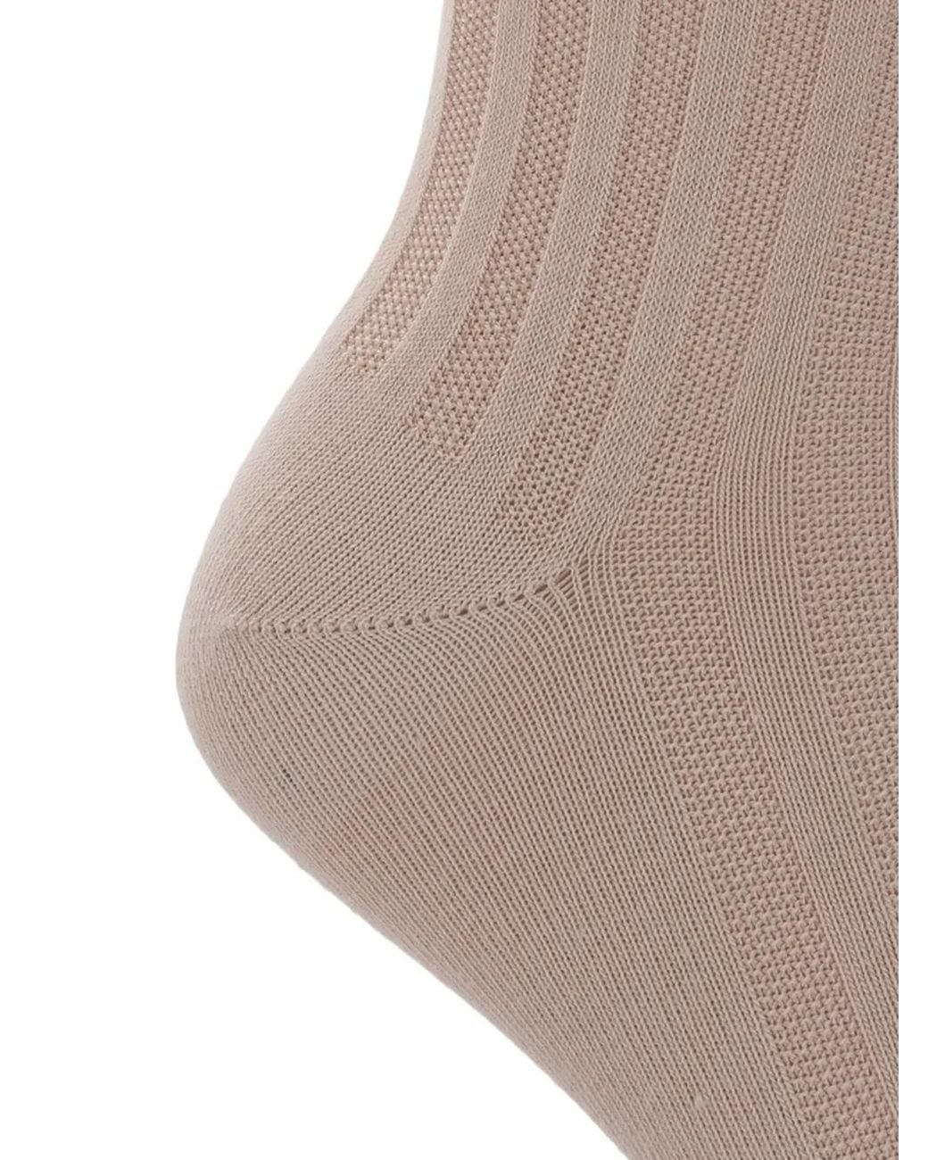 Lacoste Gray Ribbed Logo-Embroidered Socks for men