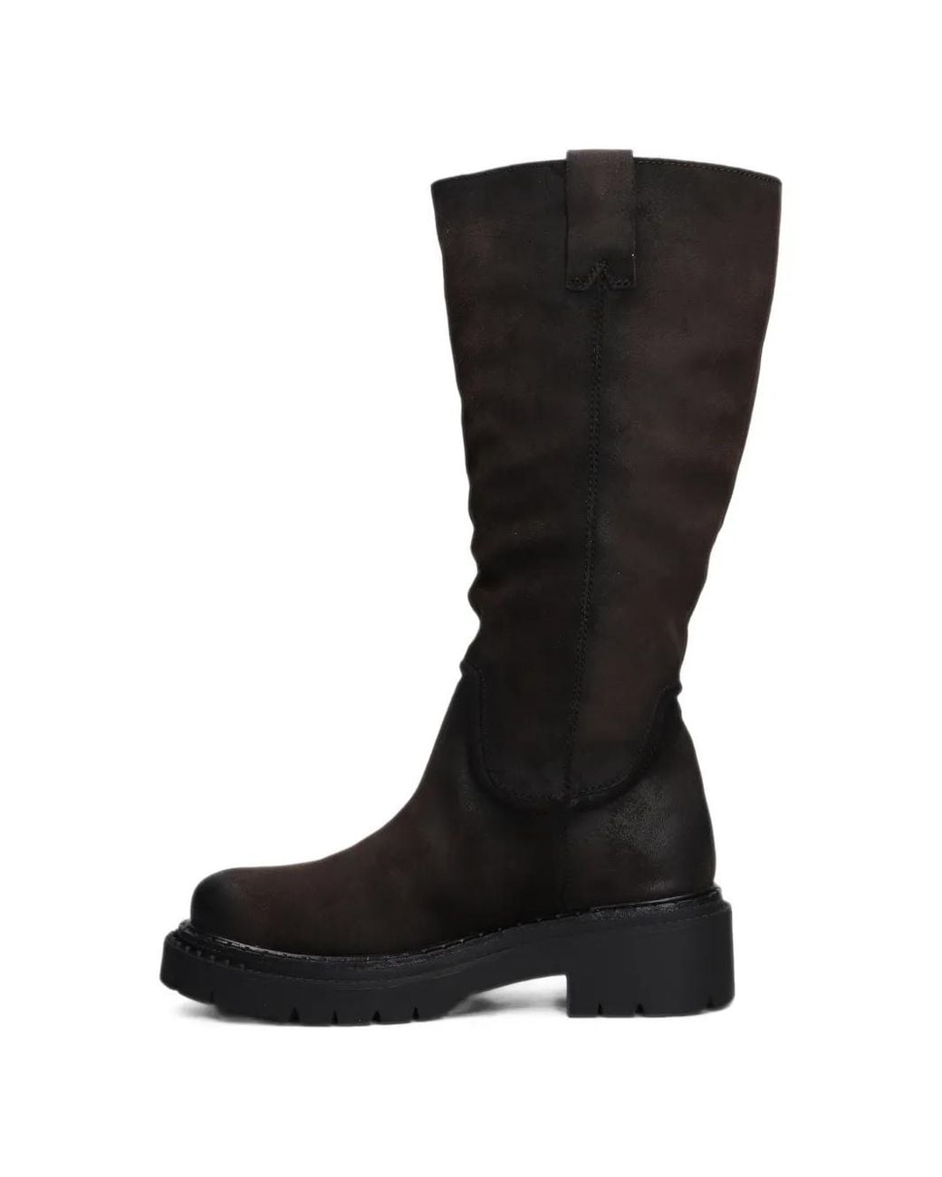 Ash Black Detroit Suede-Finish Chunky Boots