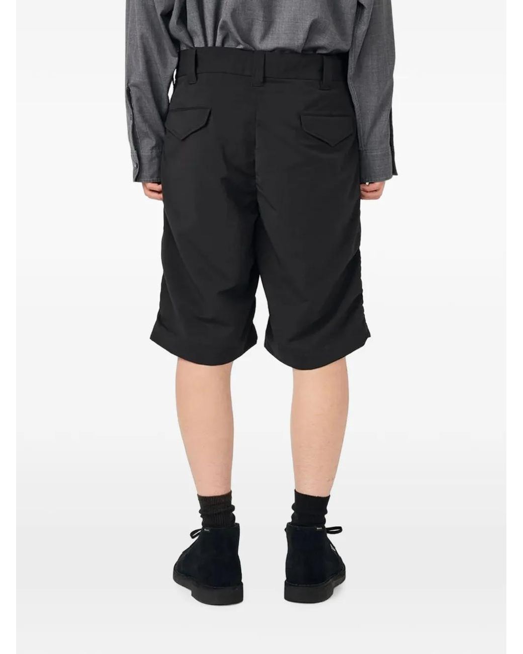 Nanamica Black Alphadry Double-Pleat Shorts for men