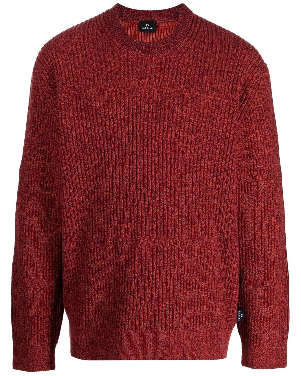 PS by Paul Smith Ribbed-knit Wool Jumper in Red for Men | Lyst