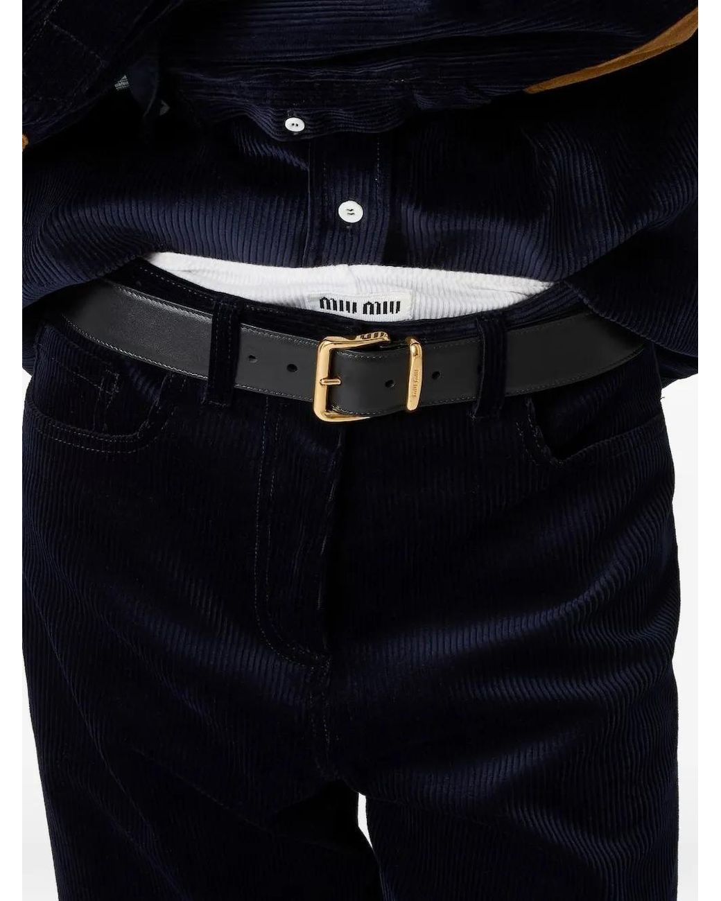 Miu Miu Blue Corduroy Pants