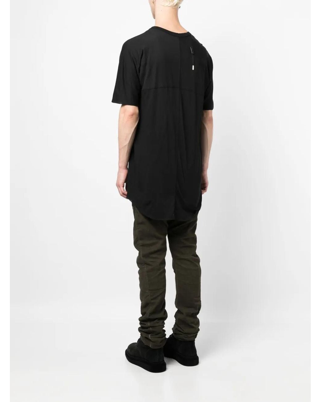 Boris Bidjan Saberi Black Crew-Neck Cotton T-Shirt for men