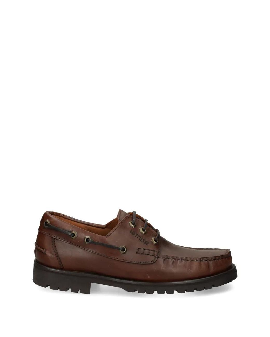 Lottusse Brown Lace-Up Leather Loafers for men