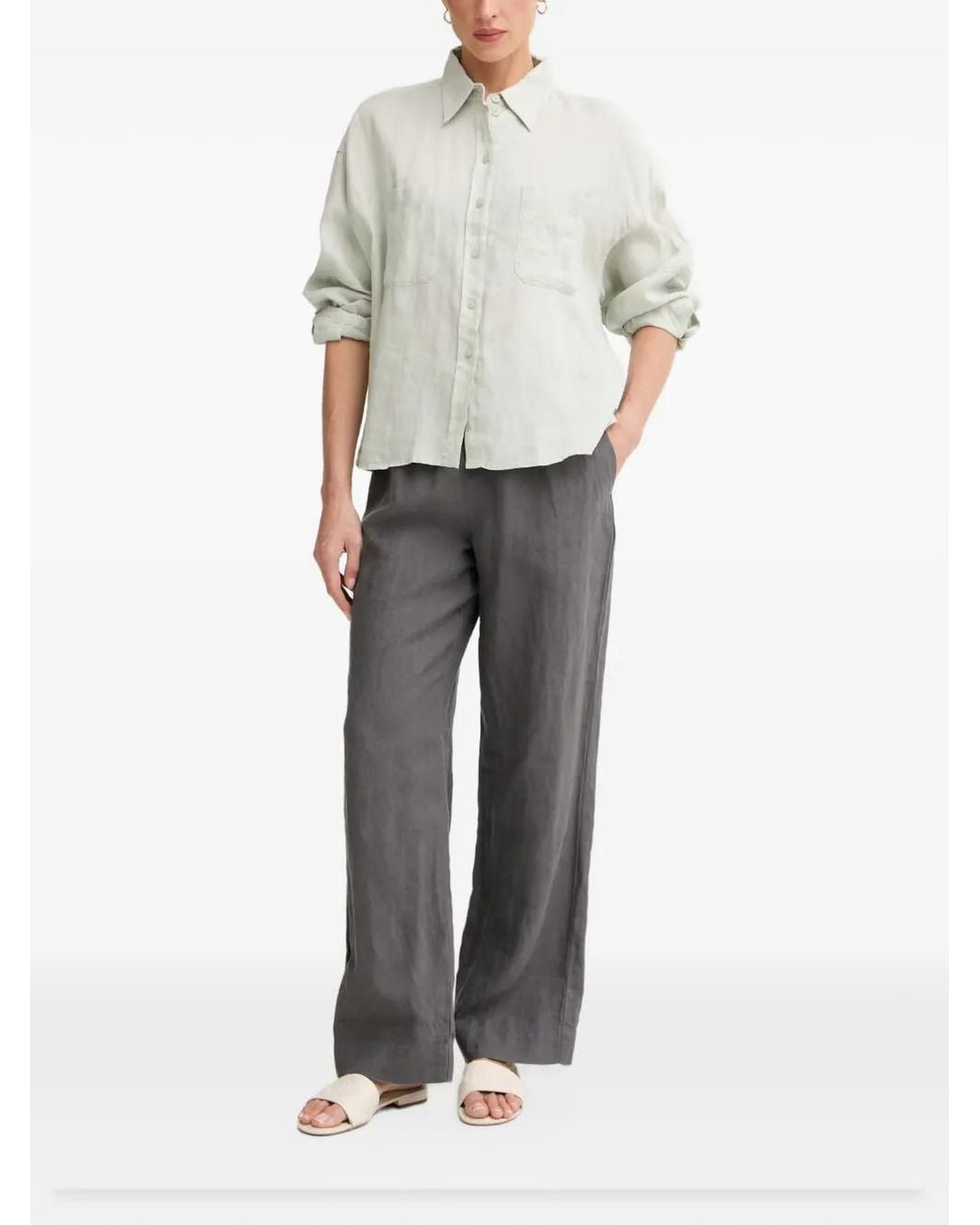 Benetton White Button-Up Shirt