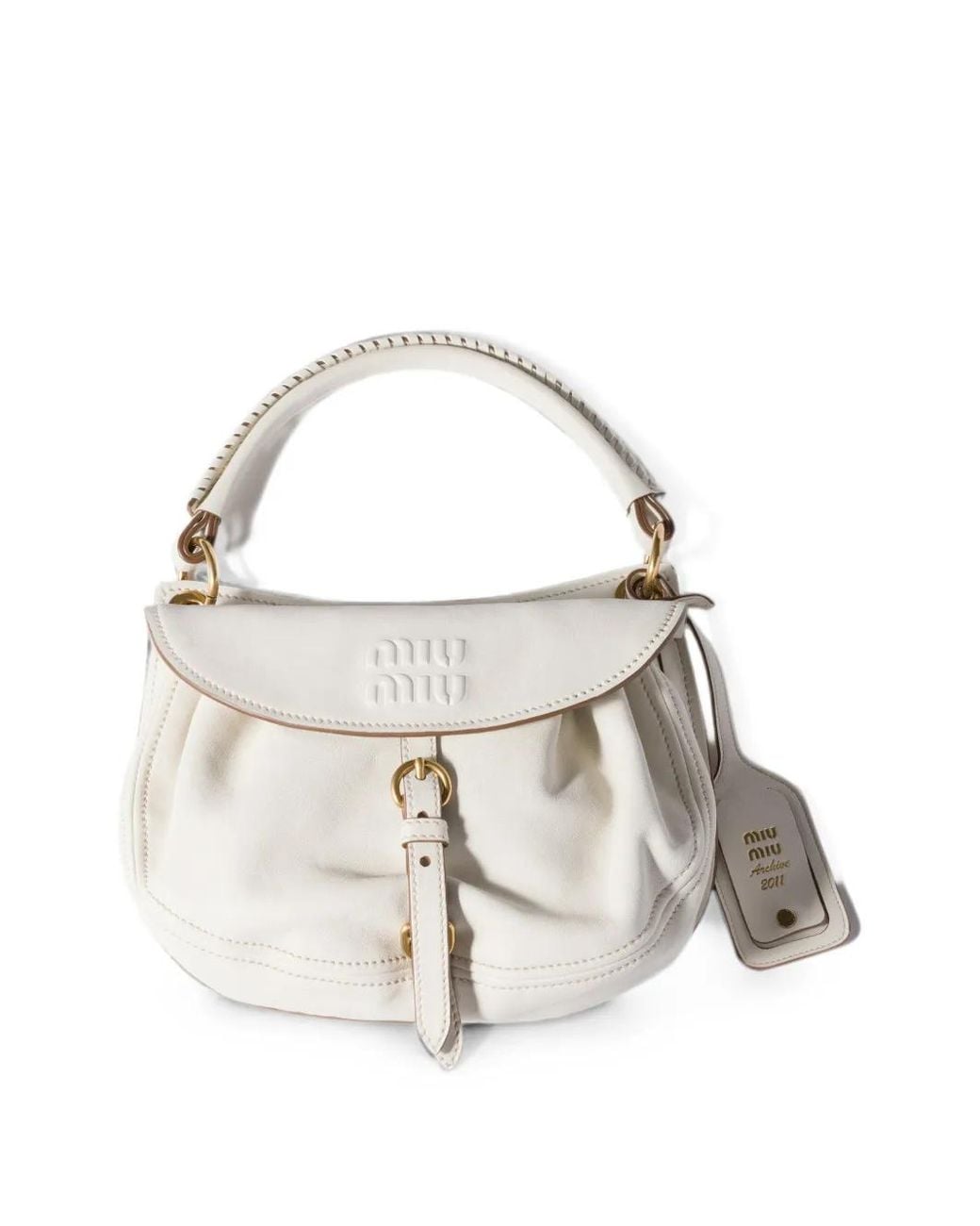 Miu Miu White Rendez-Vous Nappa Leather Bag