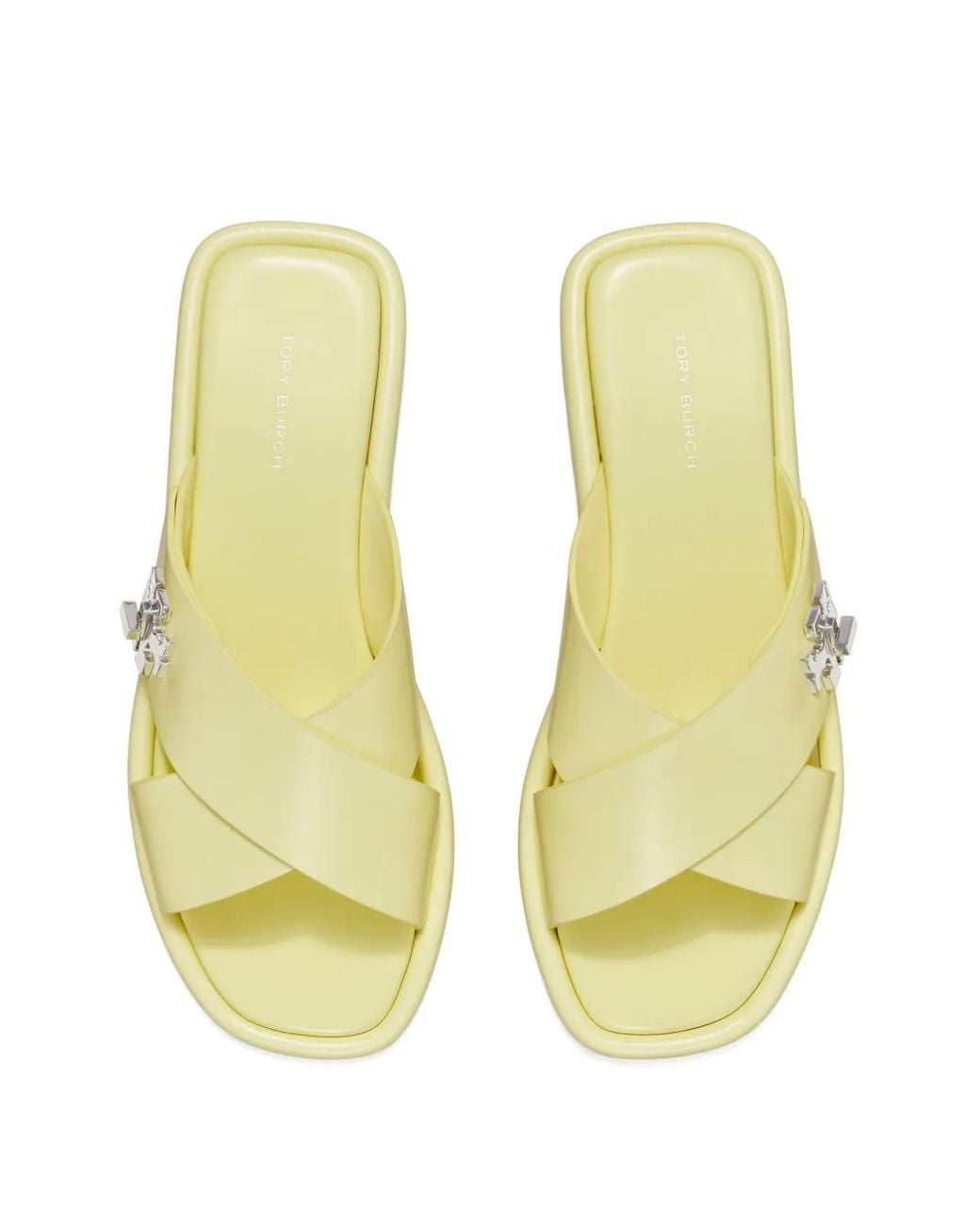 Tory Burch Yellow Leather Slides
